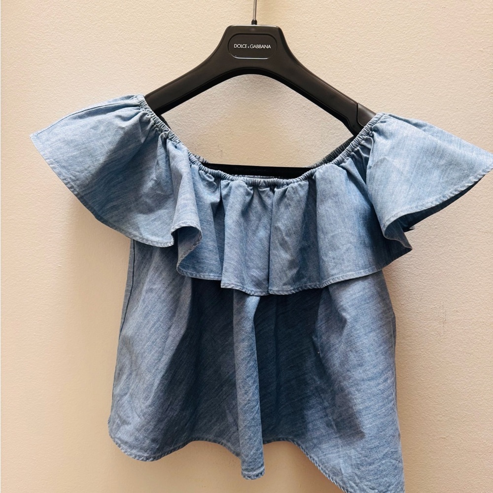 Rebecca Minkoff Light Blue Off-Shoulder Blouse